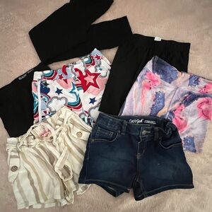 One Legging and Shorts - Black, Multicolor, Denim